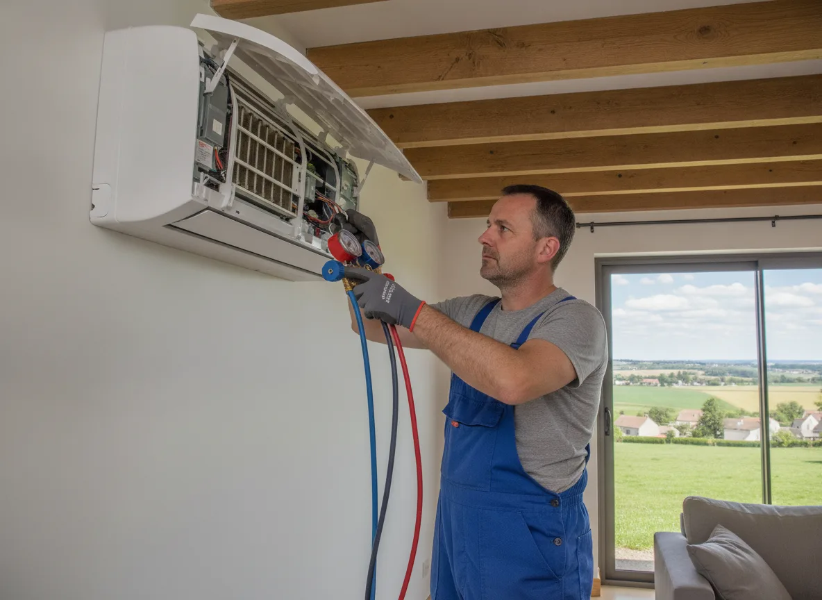 Installation de climatisation réversible et de pompe à chaleur
