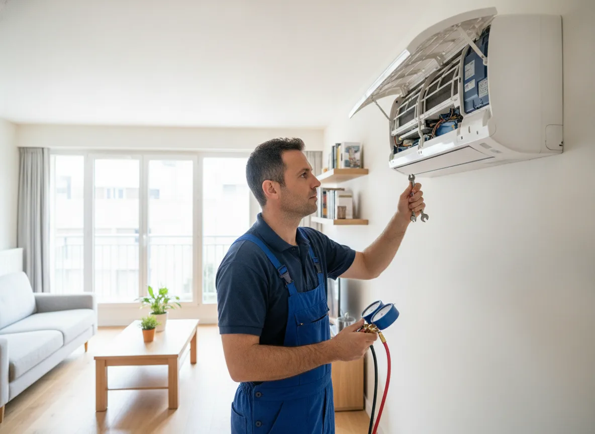 Installation de climatisation réversible et de pompe à chaleur