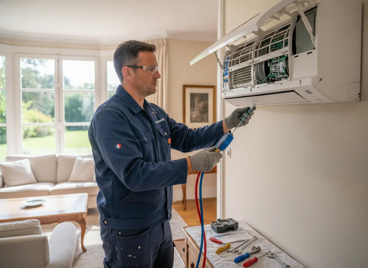 Installation de climatisation réversible et de pompe à chaleur